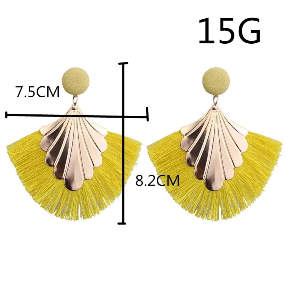 HP π Pink and Gold Tassel Earrings - Picture 2 of 3